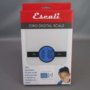 Escali Ciro Digital‎ Scale NEW Model C115W Blue Backlit Display